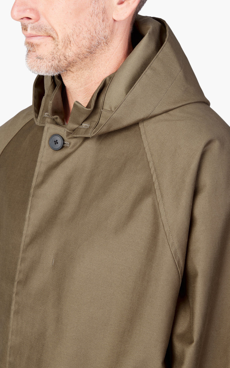 Still By Hand Moleskin Hooded Coat Khaki Beige