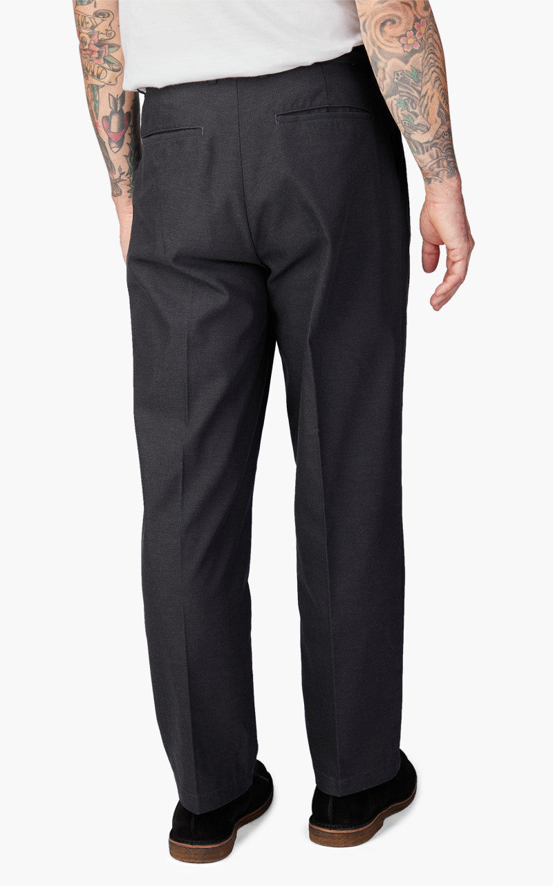 Still By Hand Deep Tuck Pressed Pant Charcoal