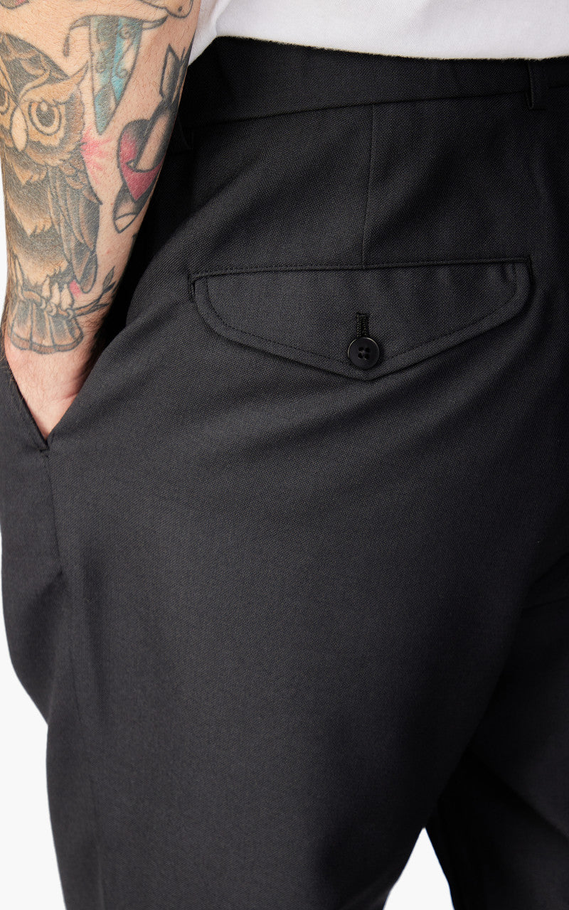 Still By Hand Relaxed Wool Pants Ink Black