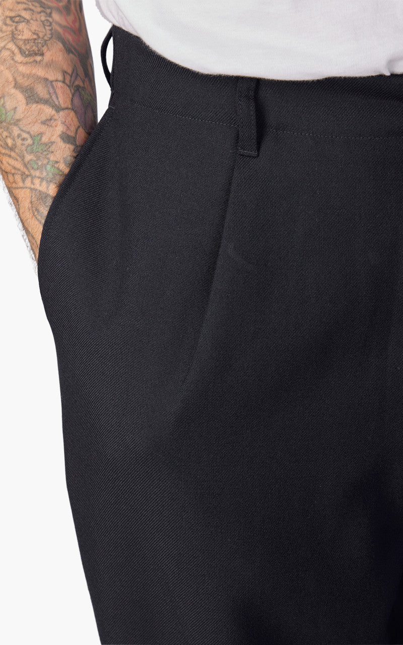 Still By Hand Wide Wool Pants Navy
