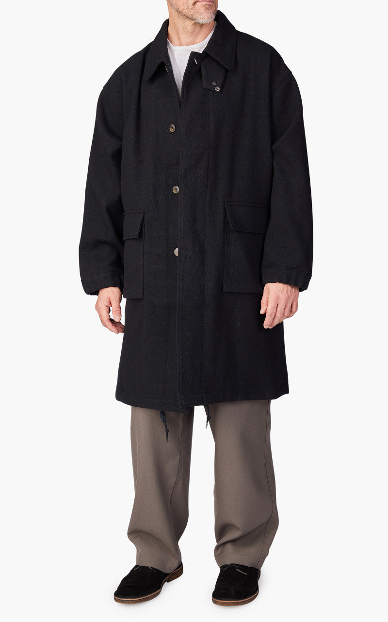Still By Hand Tweed Fishtail Coat Black