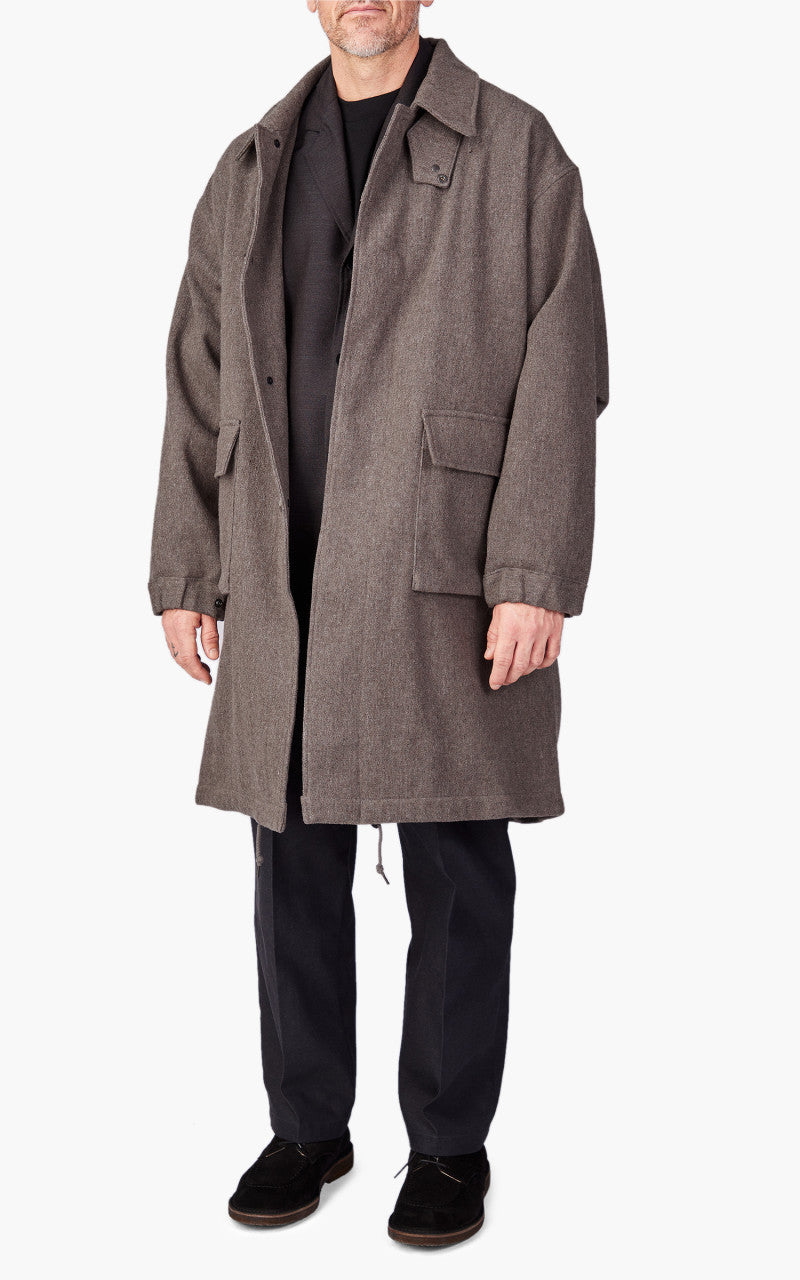 Still By Hand Tweed Fishtail Coat Greige