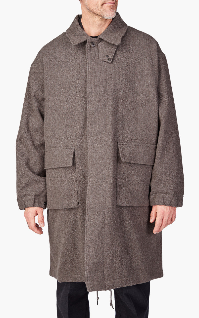 Still By Hand Tweed Fishtail Coat Greige