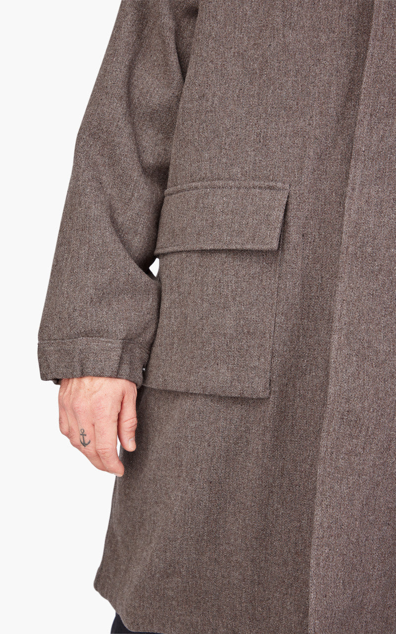 Still By Hand Tweed Fishtail Coat Greige