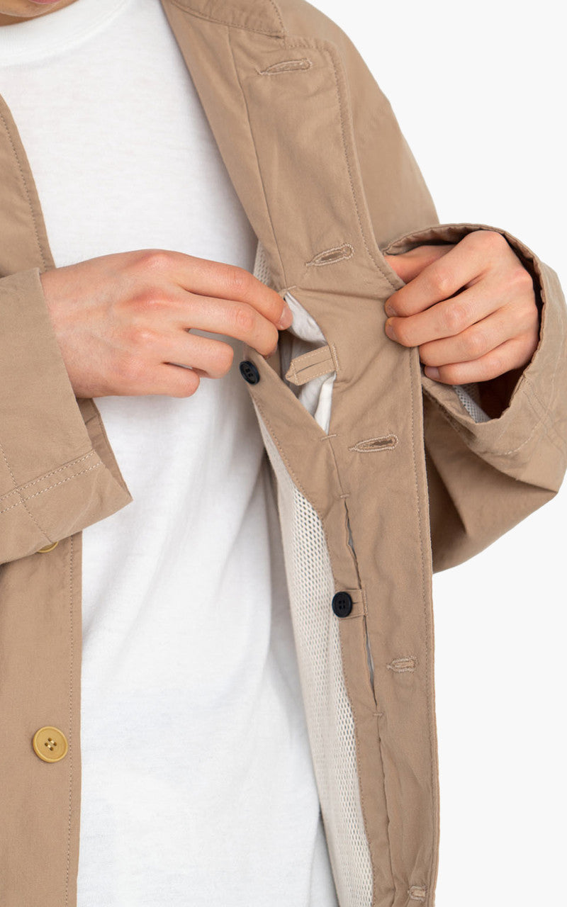 nanamica band collar jacket L ベージュ Nanamica: Band Collar Shirt Jacket - Taupe | Gotengo Menswear