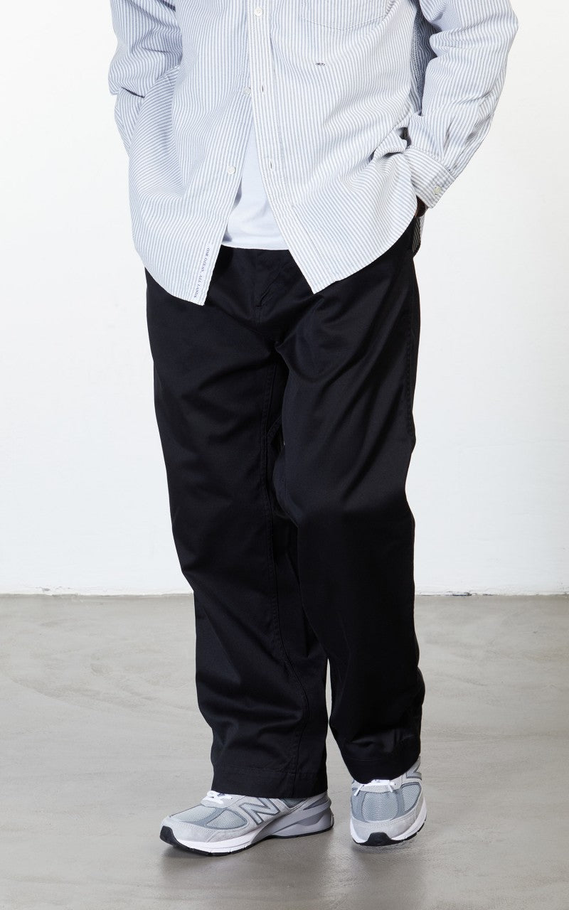 Nanamica Double Pleat Wide Chino Pants Black