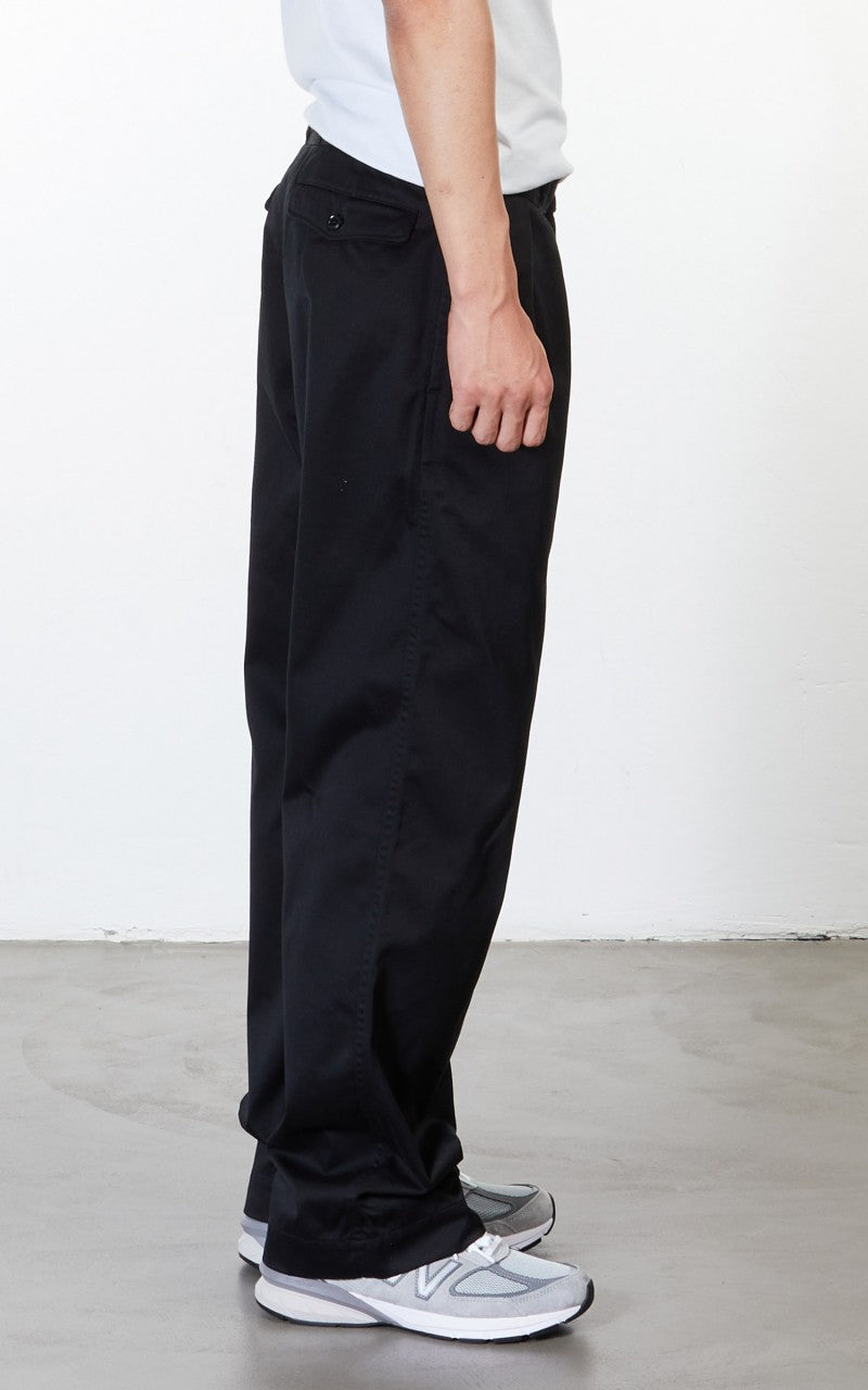 Nanamica Double Pleat Wide Chino Pants Black
