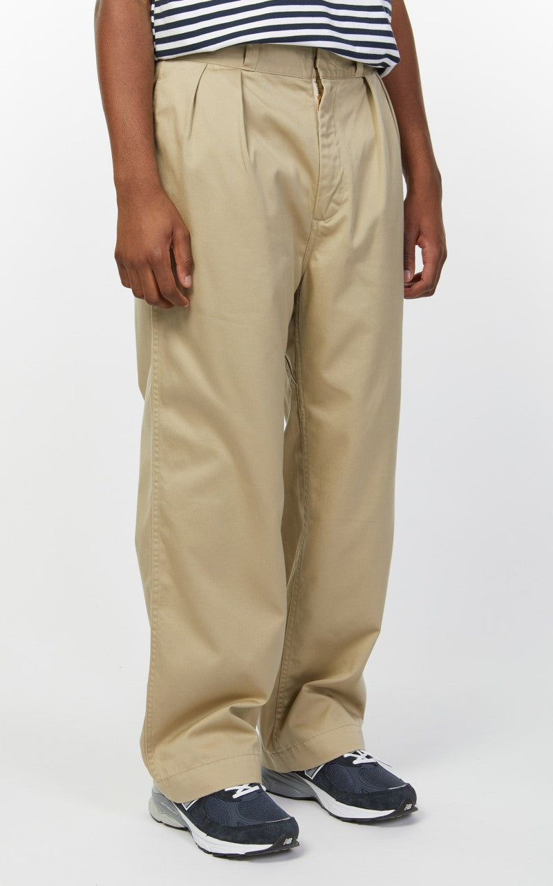Nanamica Double Pleat Wide Chino Pants Khaki