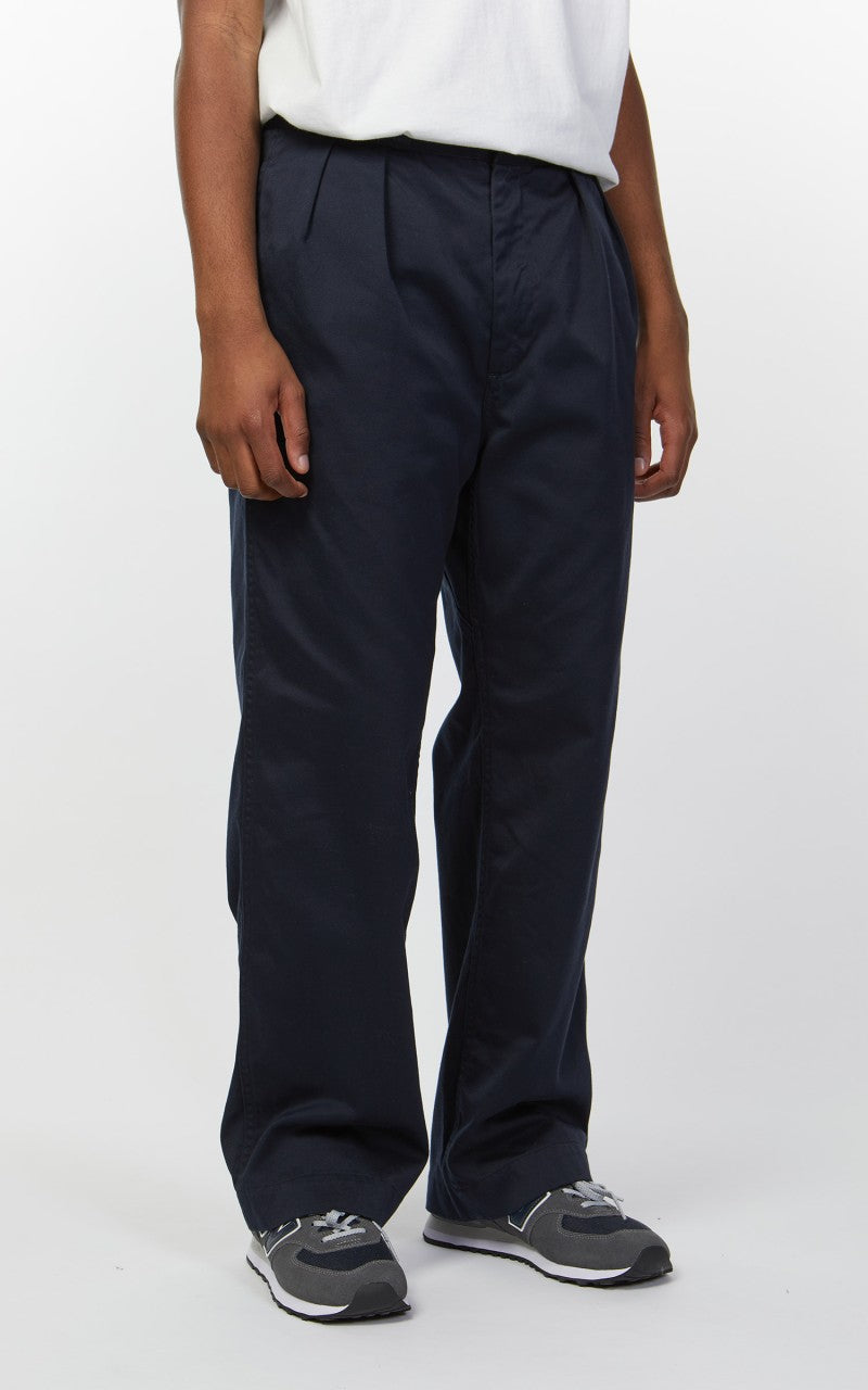 Nanamica Double Pleat Wide Chino Pants Navy