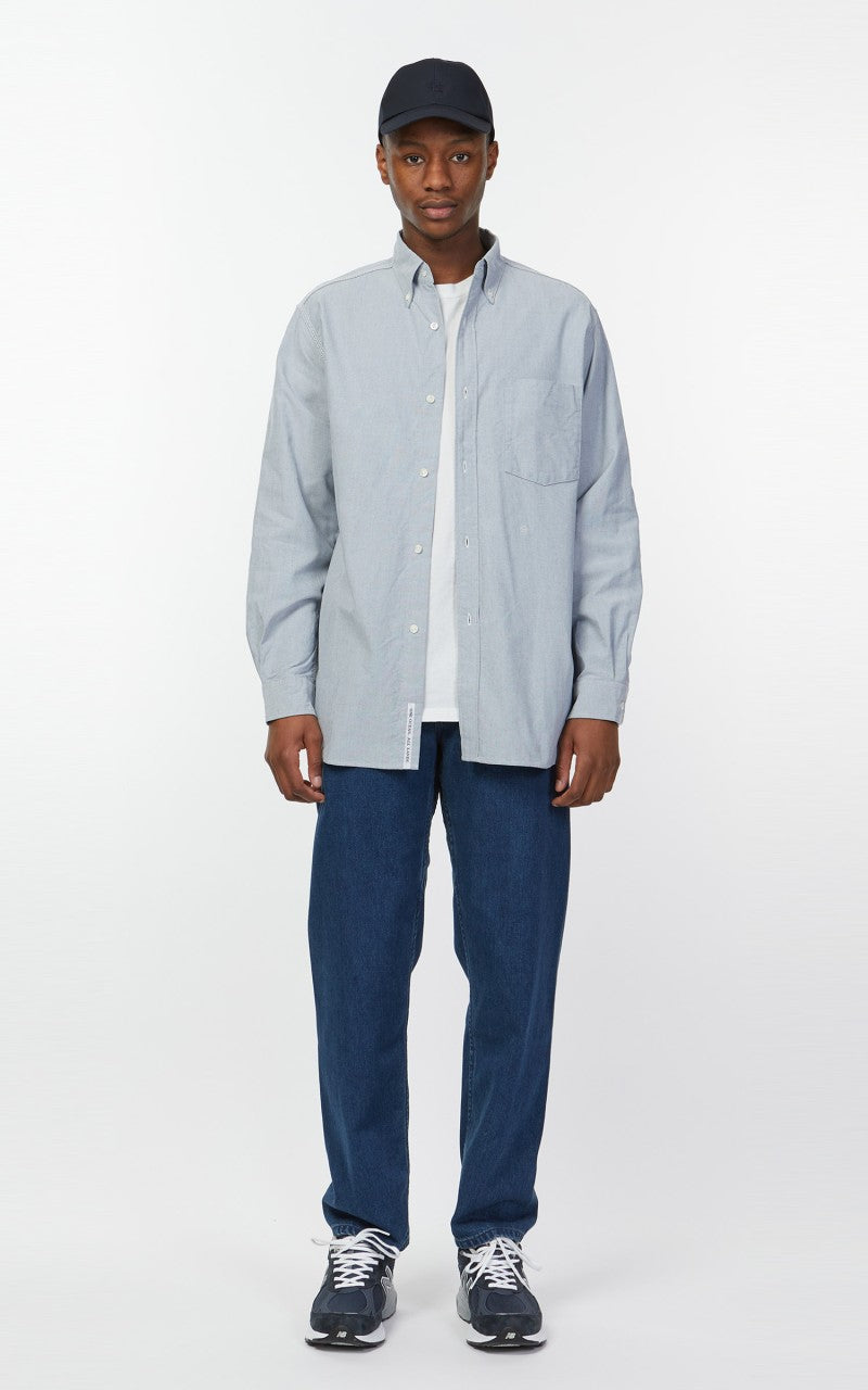 Nanamica Button Down Wind Shirt Greyish Navy