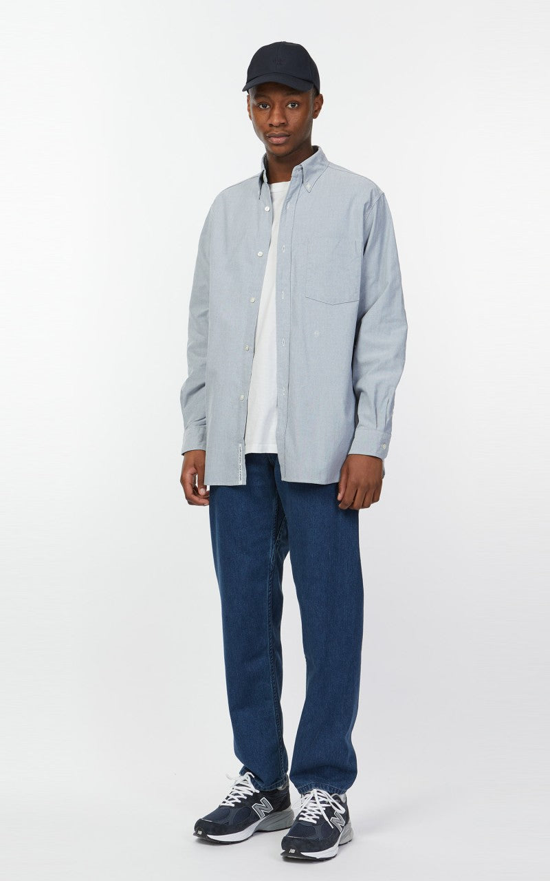 Nanamica Button Down Wind Shirt Greyish Navy