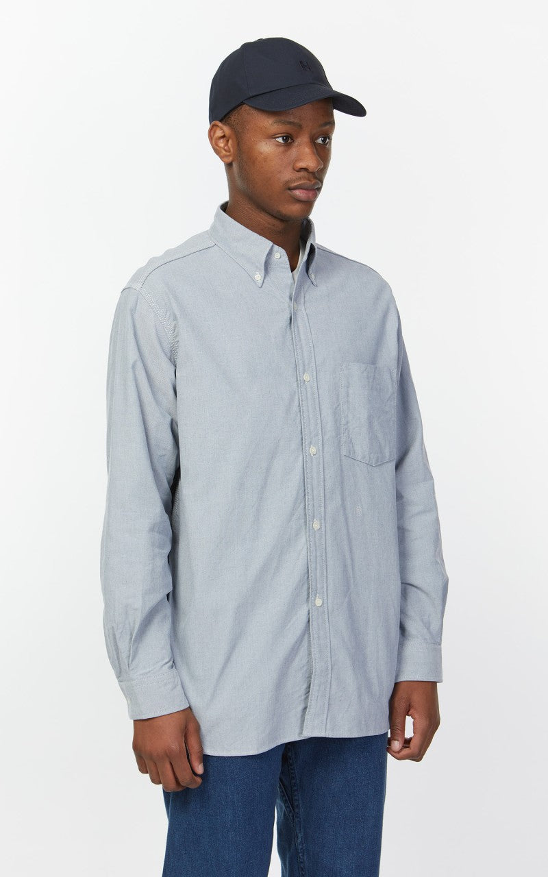 Nanamica Button Down Wind Shirt Greyish Navy