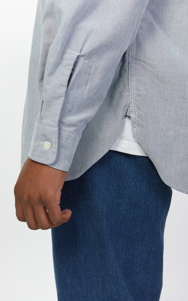 Nanamica Button Down Wind Shirt Greyish Navy