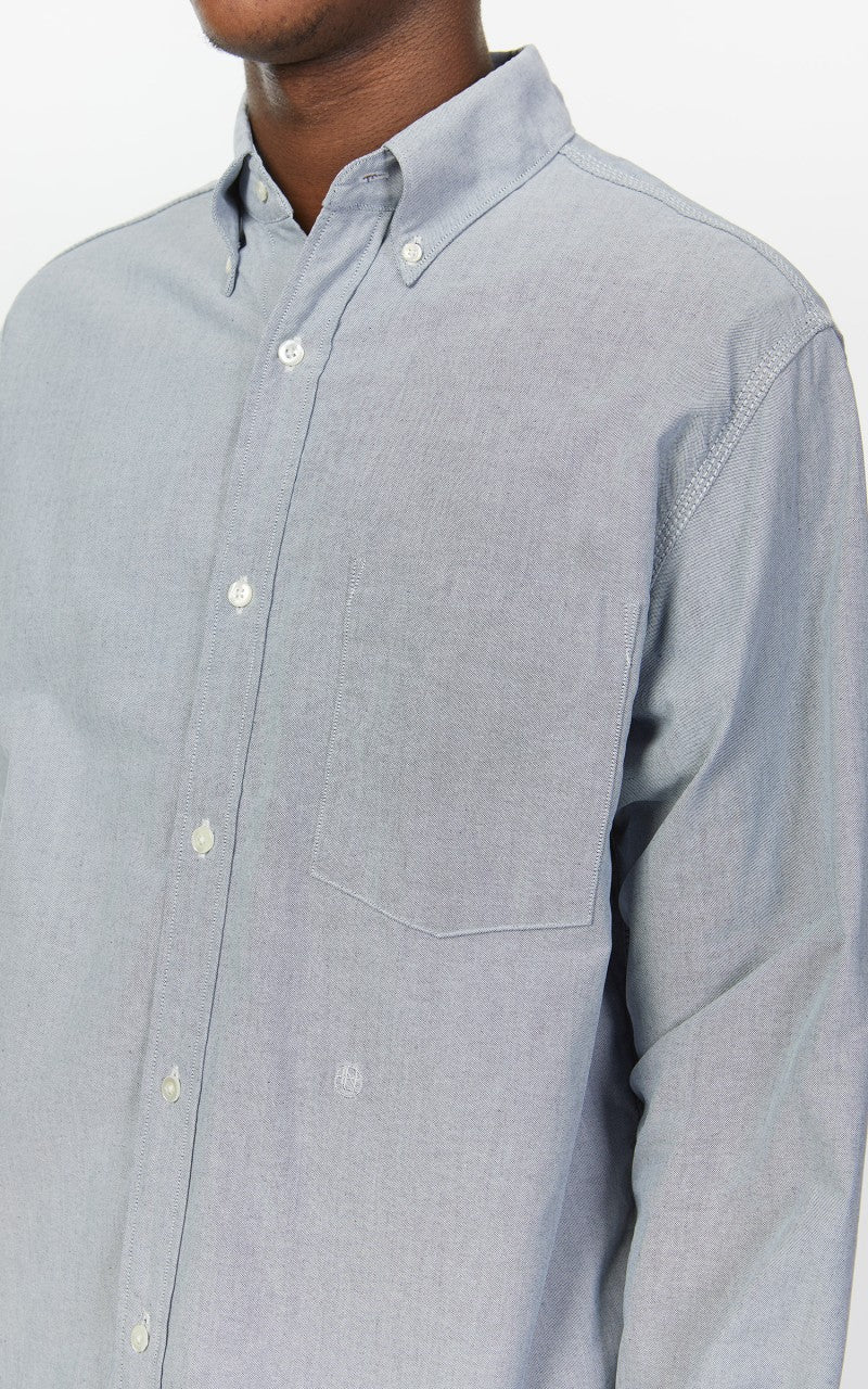 Nanamica Button Down Wind Shirt Greyish Navy