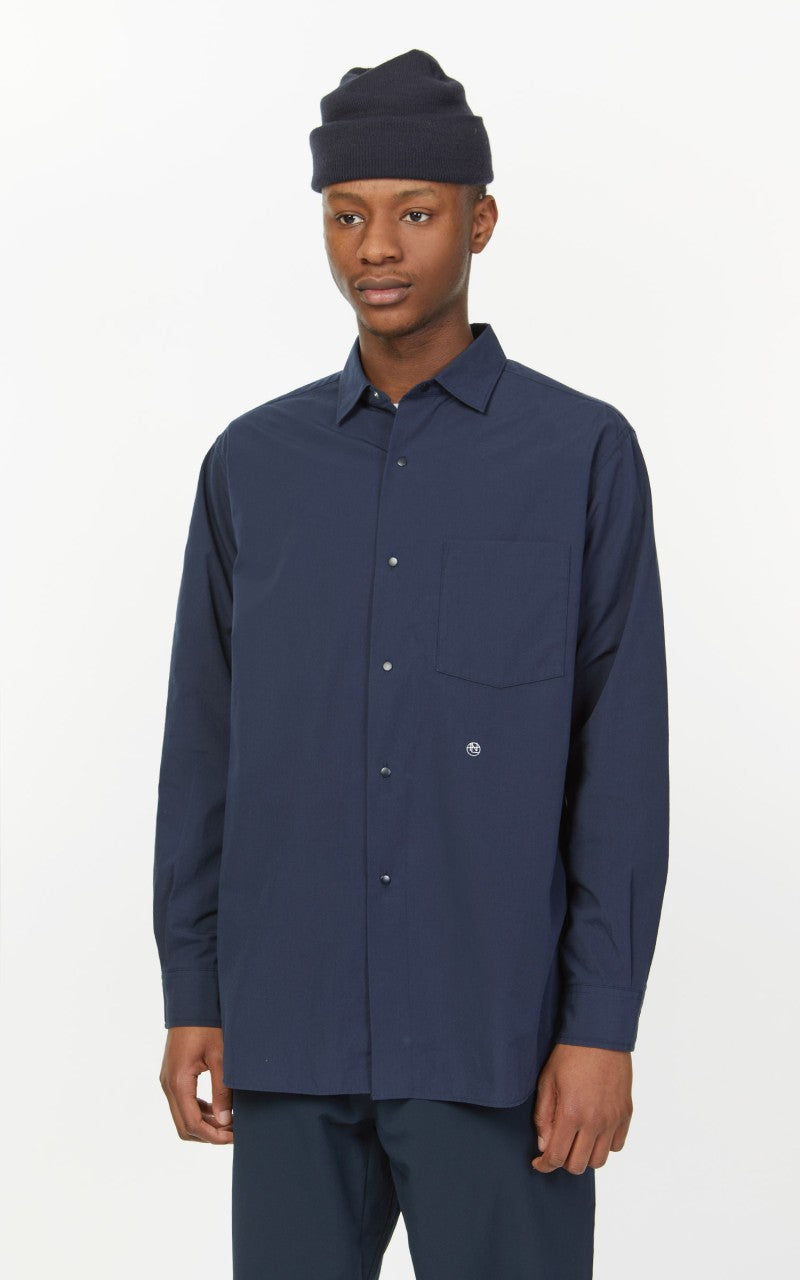 Nanamica Regular Collar Wind Shirt Dark Navy