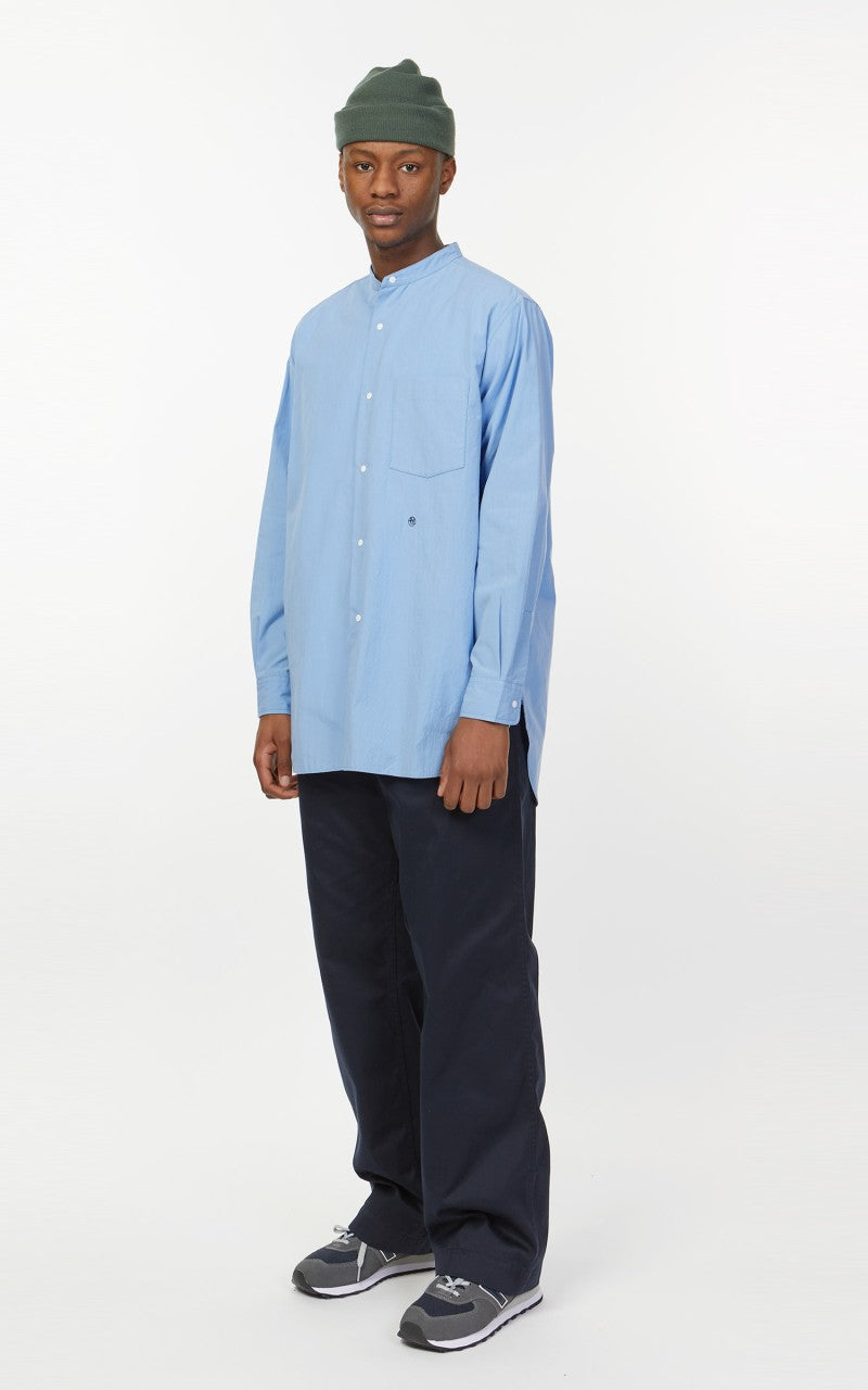 Nanamica Band Collar Wind Shirt Sax