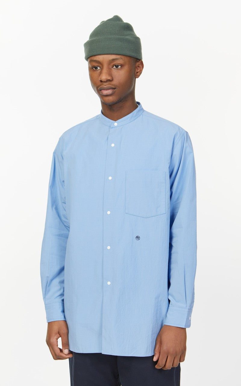Nanamica Band Collar Wind Shirt Sax