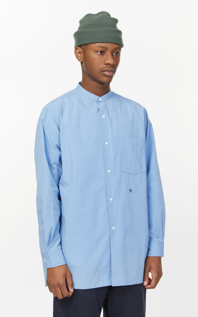 Nanamica Band Collar Wind Shirt Sax