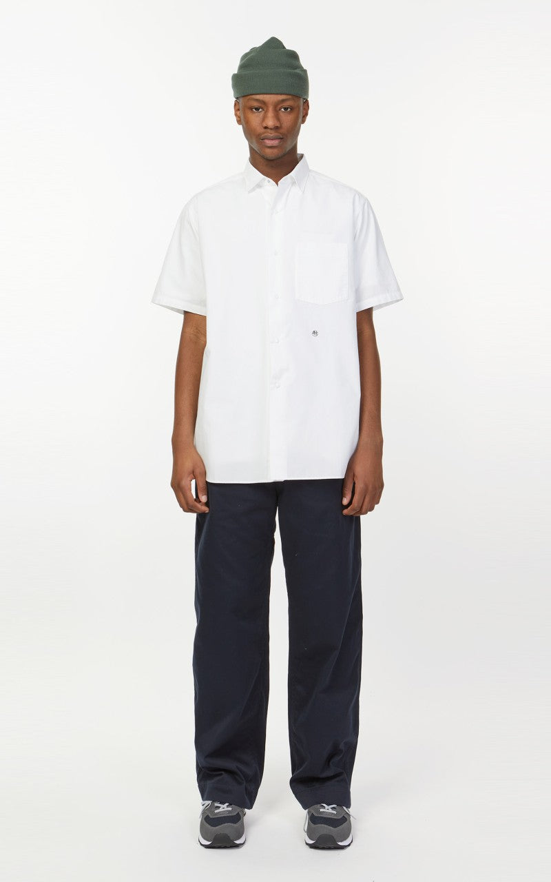 Nanamica Regular Collar Wind S/S Shirt Off White