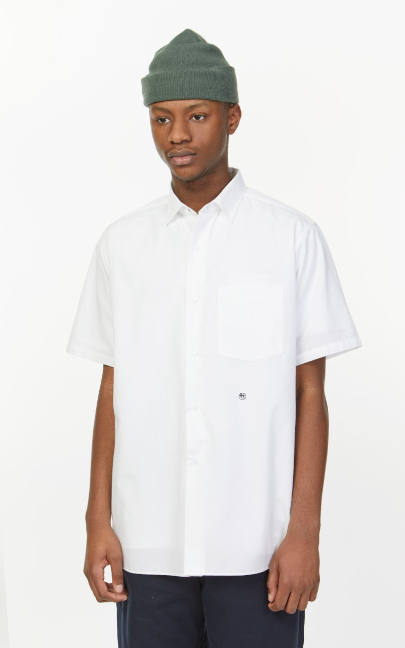 【美品】nanamica Regular Collar Wind Shirt Nanamica Regular Collar Wind S/S Shirt Off White