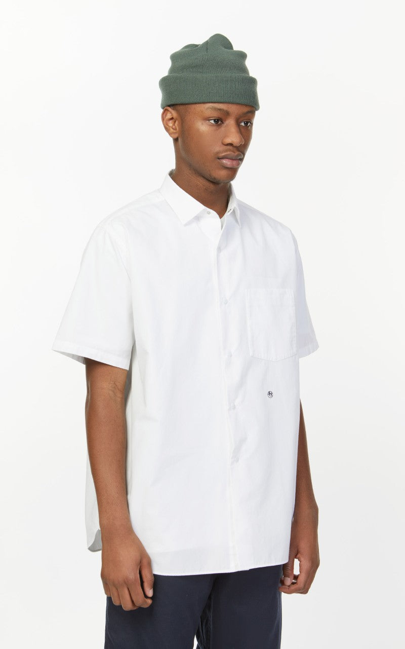 Nanamica Regular Collar Wind S/S Shirt Off White
