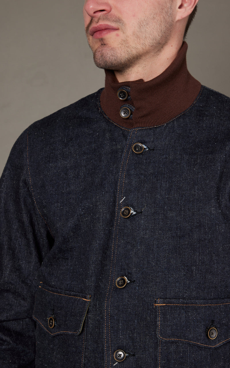 Samurai Jeans S100DAJ23 Denim A-1 Flight Jacket Indigo 17oz