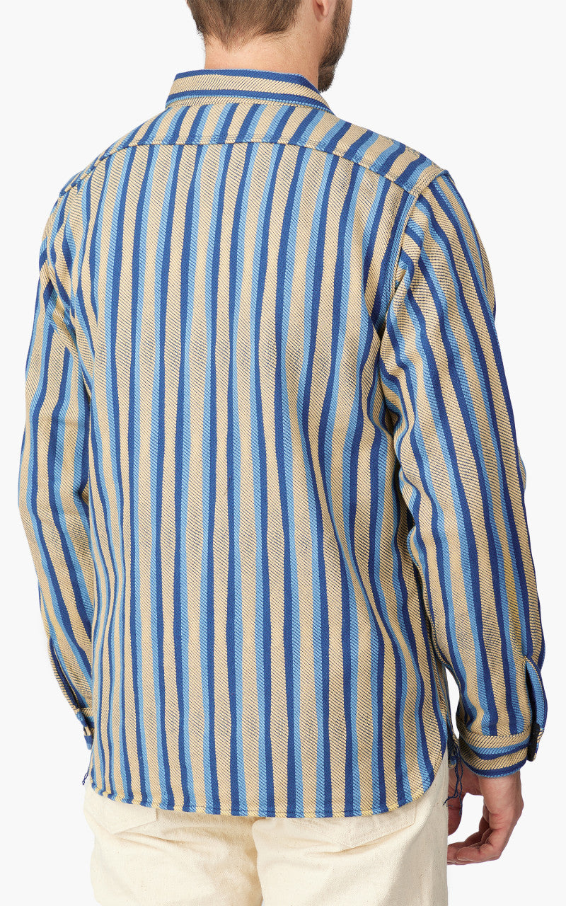 Samurai Jeans SDN23-01 “Drunk Stripe" Flannel Work Shirt Yellow