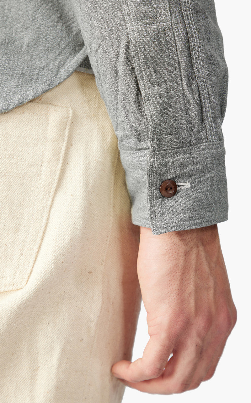 Samurai Jeans SJCBS23 Twisted Heather Selvedge Chambray Shirt Green