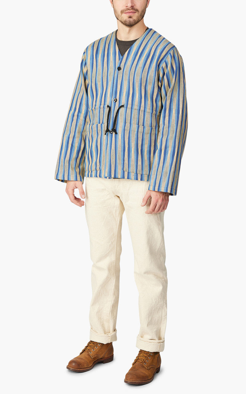 Samurai Jeans SJMJ23-LNR “Drunk Stripe" Flannel Liner Jacket Yellow