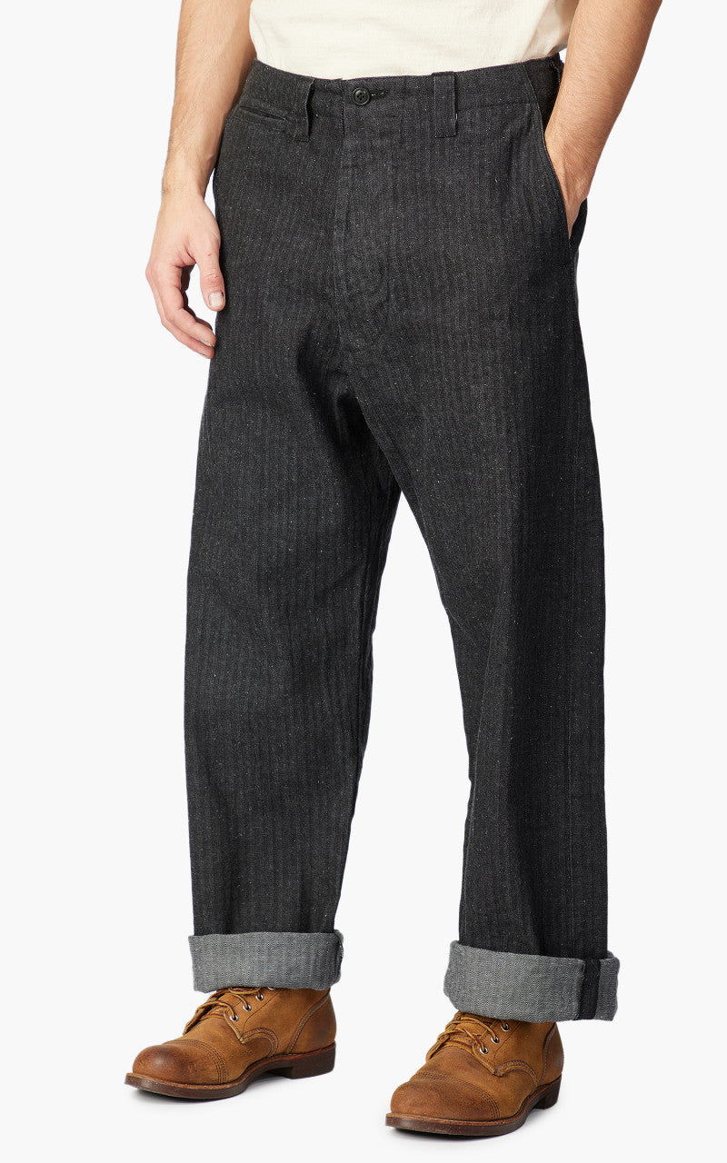 Samurai Jeans SWC600C23-HB Wide Work Pants Neppy HBT Black 13oz