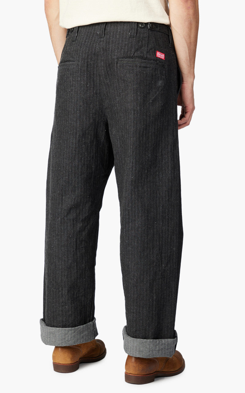 Samurai Jeans SWC600C23-HB Wide Work Pants Neppy HBT Black 13oz