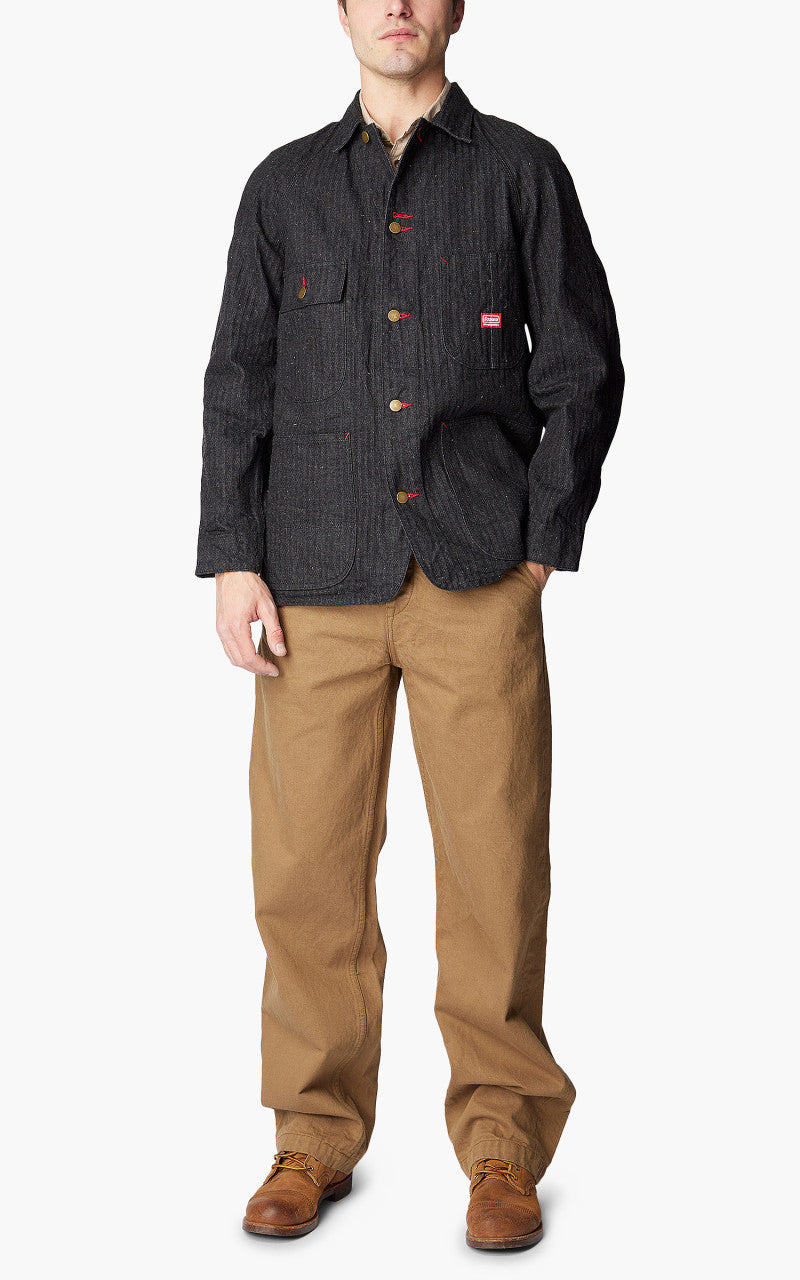 Samurai Jeans SWCCA-HB Chore Jacket Neppy HBT Black 13oz