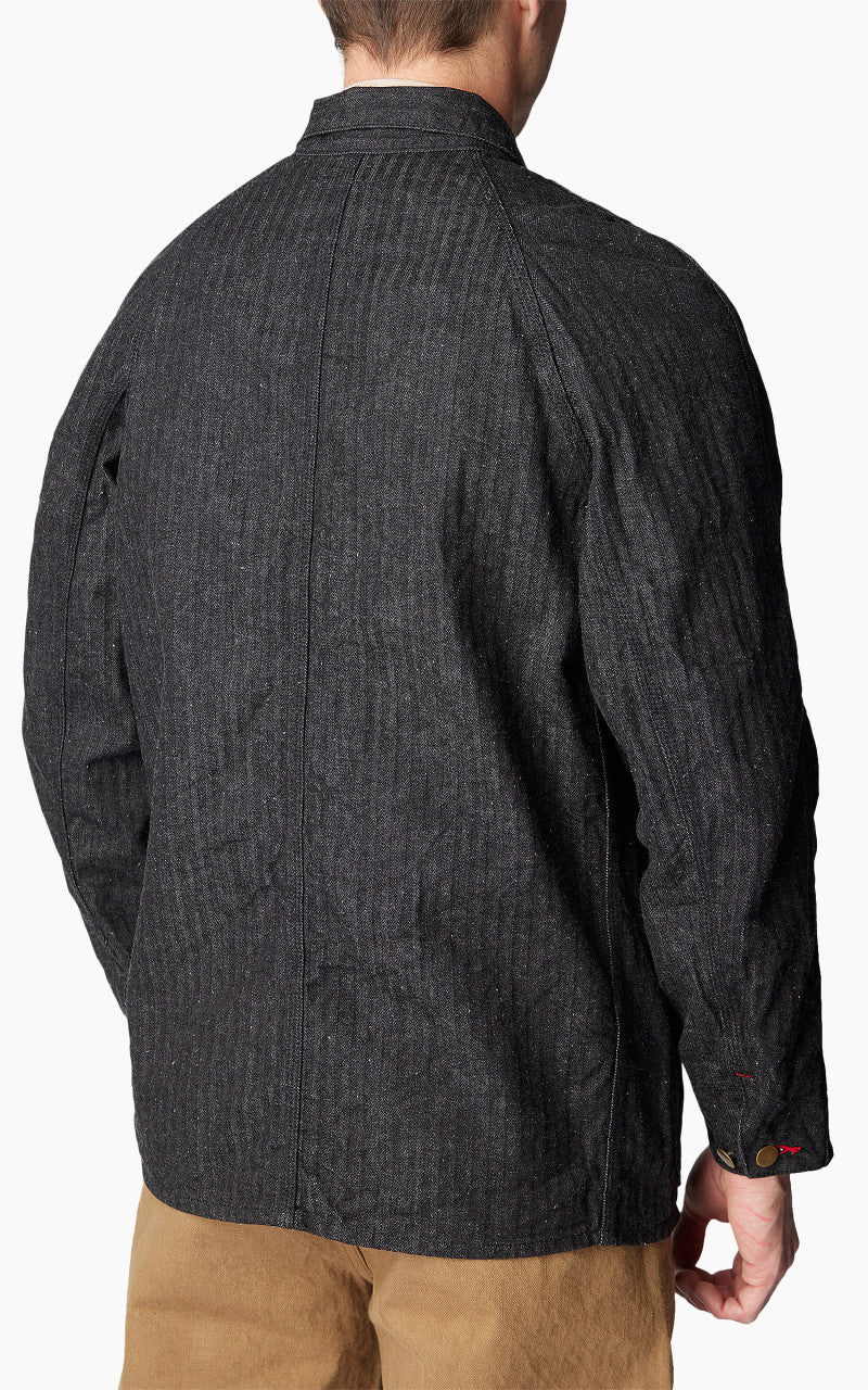 Samurai Jeans SWCCA-HB Chore Jacket Neppy HBT Black 13oz