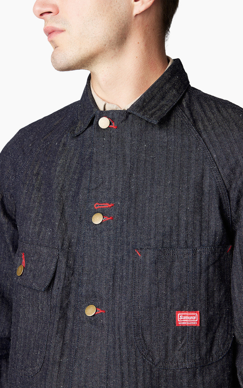 Samurai Jeans SWCCA-HB Chore Jacket Neppy HBT Indigo 13oz
