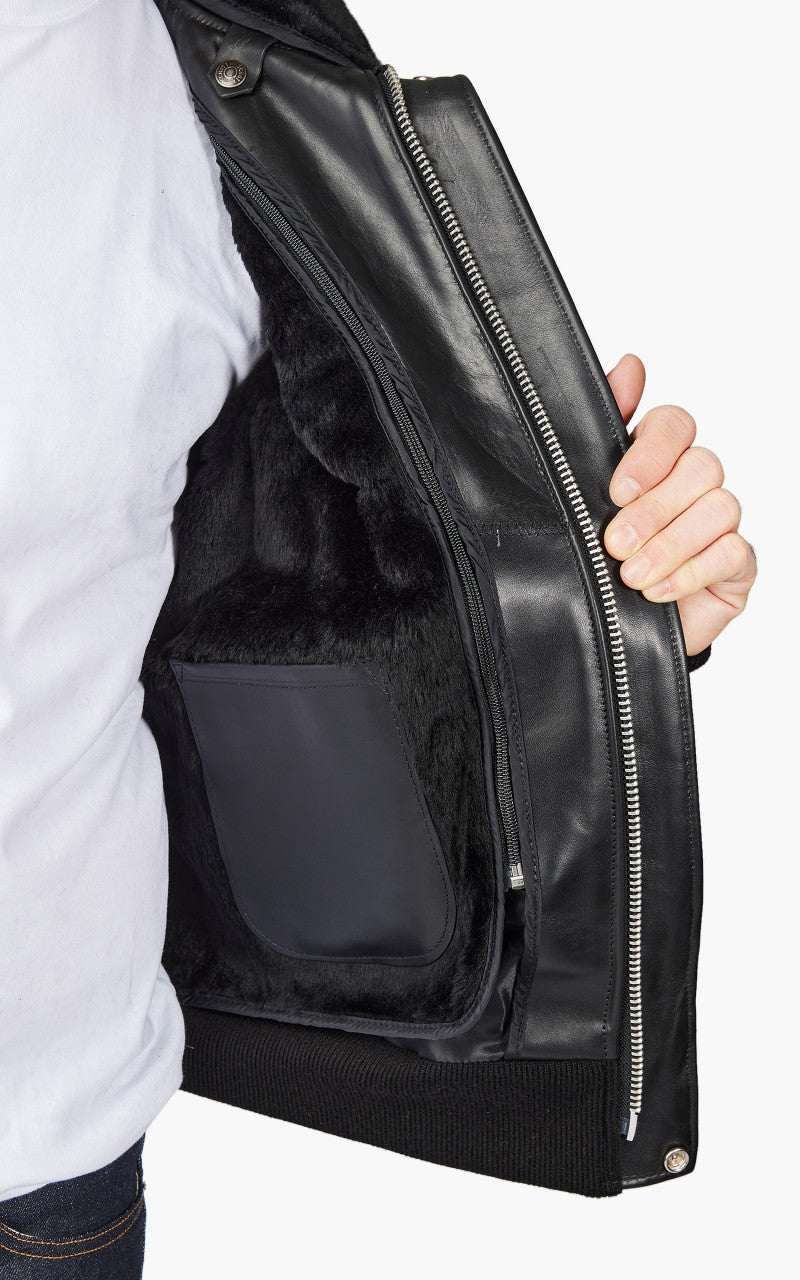 Schott NYC 184SM A-2 Leather Flight Jacket Black