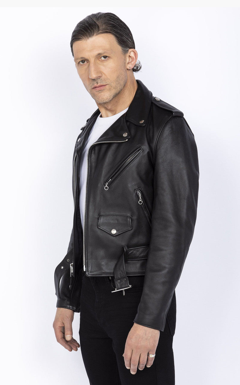 Schott NYC 618 Cowhide Perfecto Leather Jacket Black
