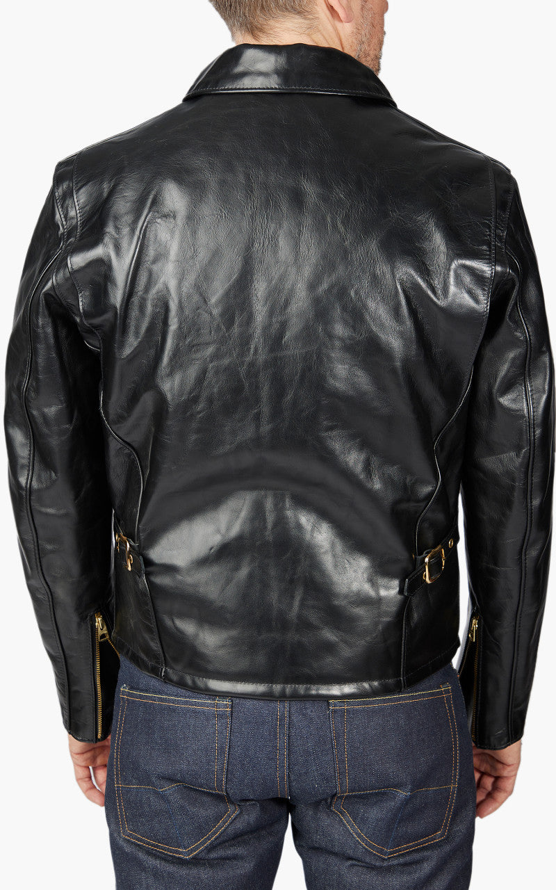 Schott NYC 689H Racer Motorcycle Leather Jacket Black
