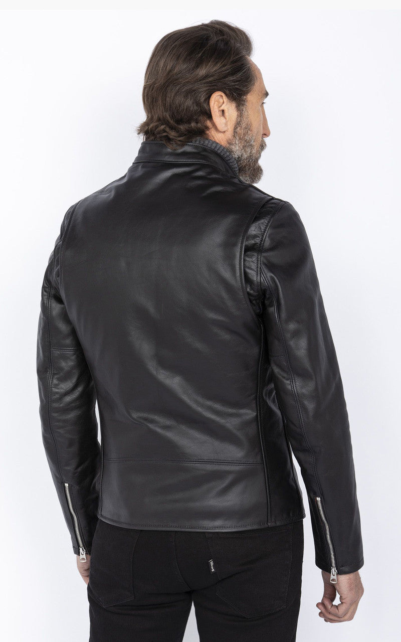 Schott NYC Racer Leather Jacket 100th Anniversary Mythical Black