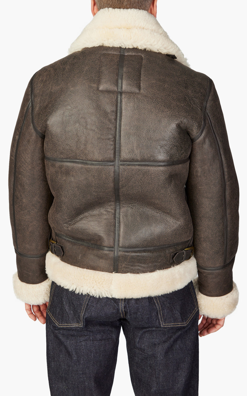 Schott NYC B-3 Bomber Jacket Sheepskin Leather Marron