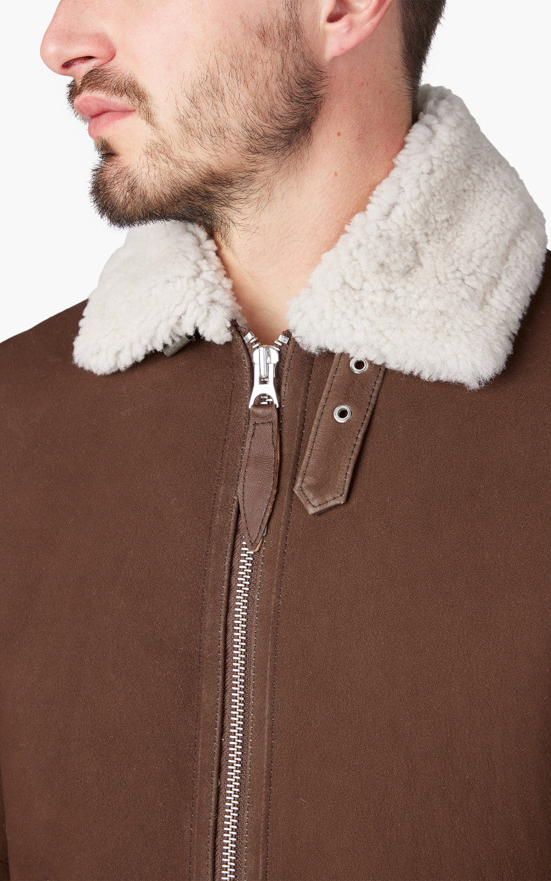 Schott NYC LCB100S Retro Dual Sided Sheepskin Jacket Brown