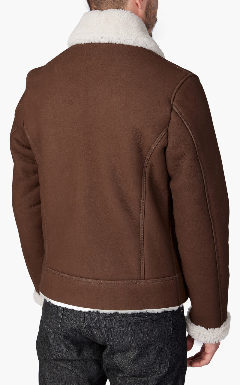 Schott NYC LCB100S Retro Dual Sided Sheepskin Jacket Brown