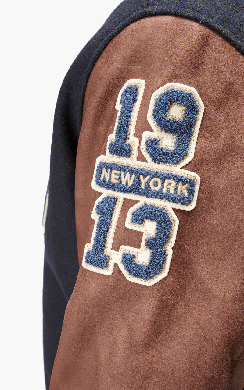 Schott NYC Varsity Jacket LCTEDDYBD2 Navy/Cordovan