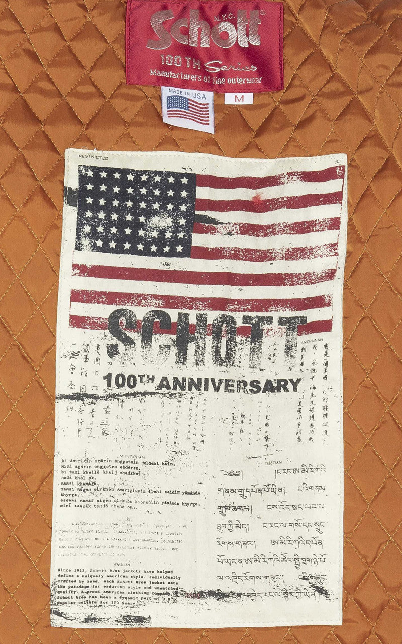 Schott NYC Racer Leather Jacket 100th Anniversary Mythical Black