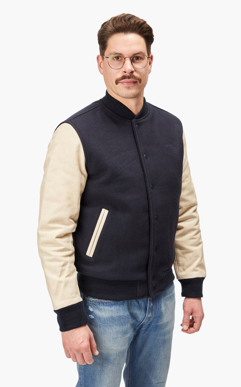 Schott NYC Varsity Jacket LCUSA Navy/Beige