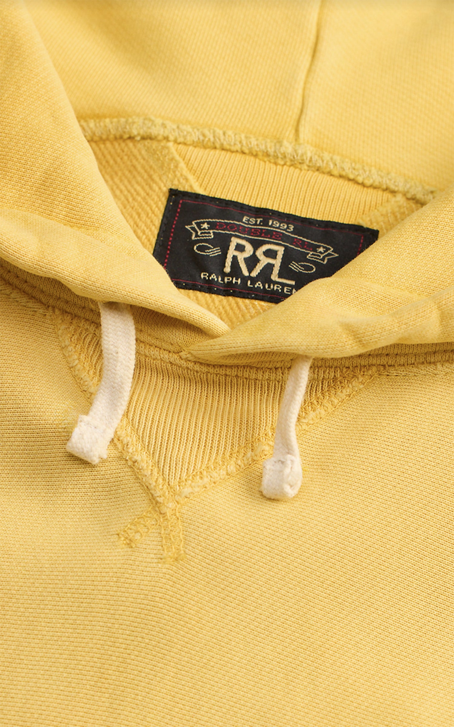 RRL Garment-Dyed Fleece Hoodie Campus Yellow