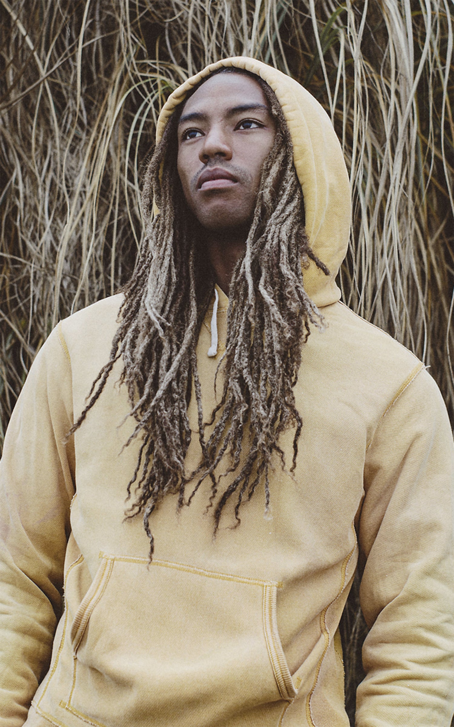 RRL Garment-Dyed Fleece Hoodie Campus Yellow