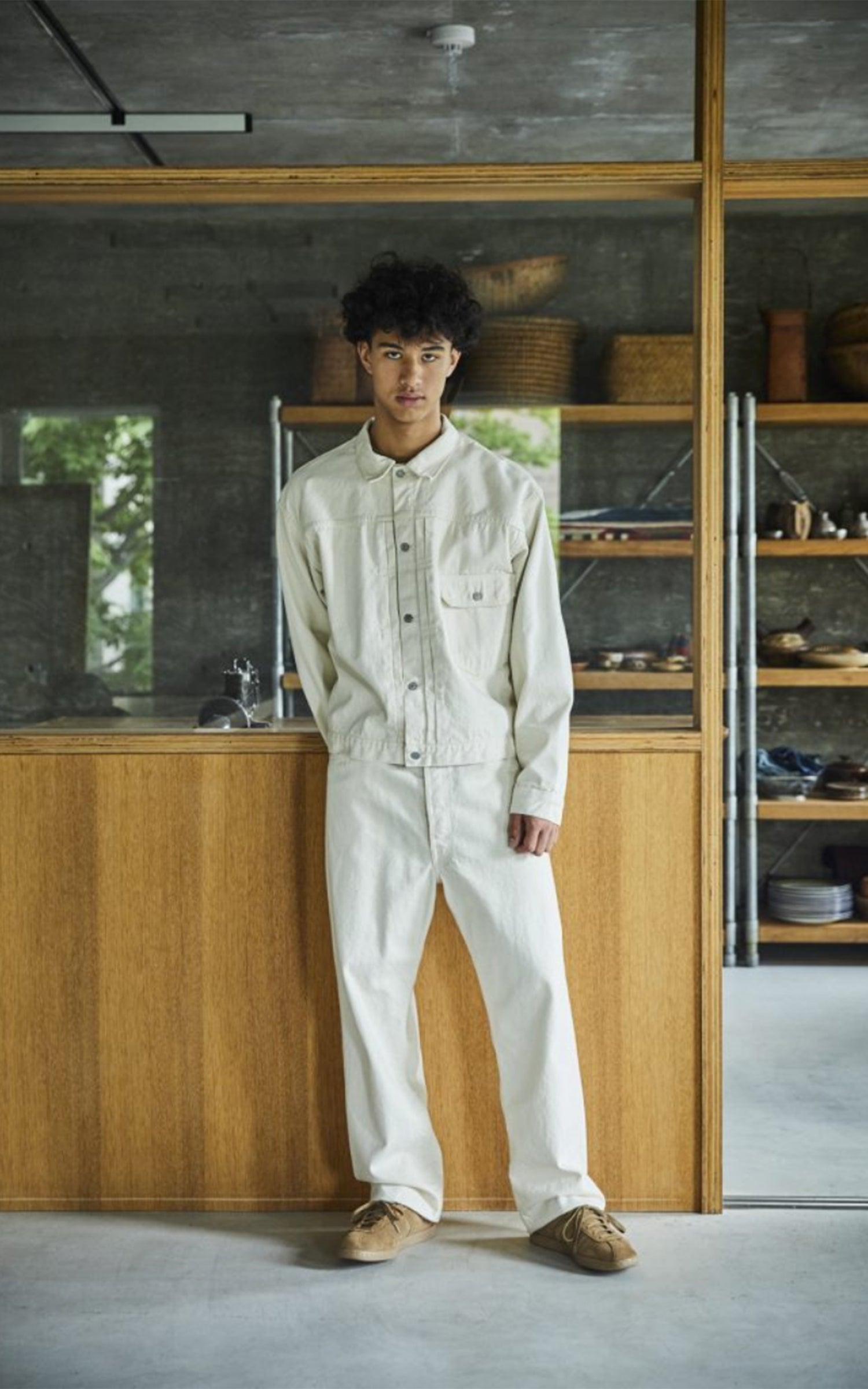 Orslow 101 Grand Dads Fit Denim Pants Ecru One Wash