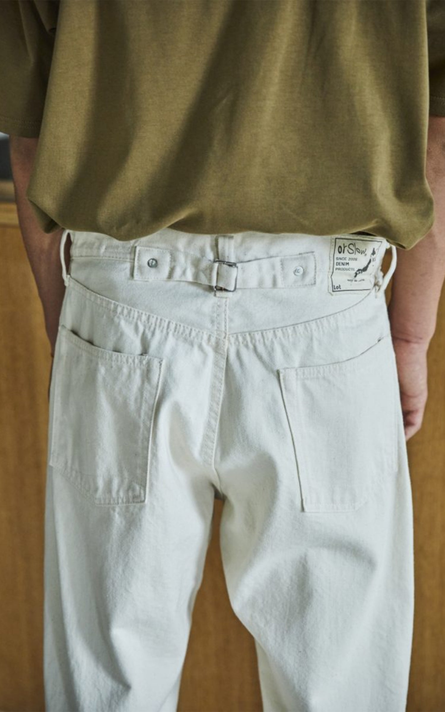 Orslow 101 Grand Dads Fit Denim Pants Ecru One Wash