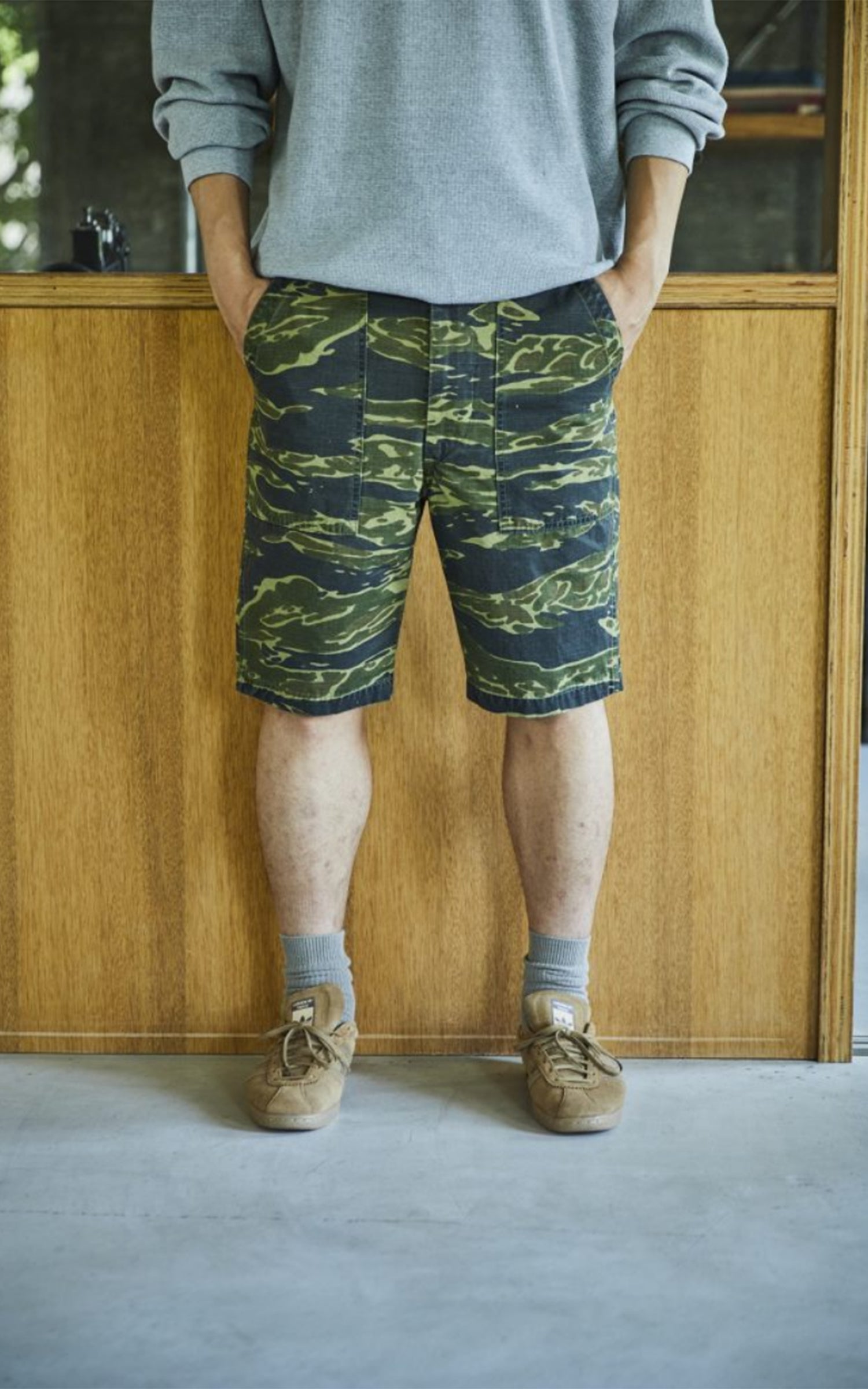 OrSlow US Army Fatigue Shorts Tiger Camo
