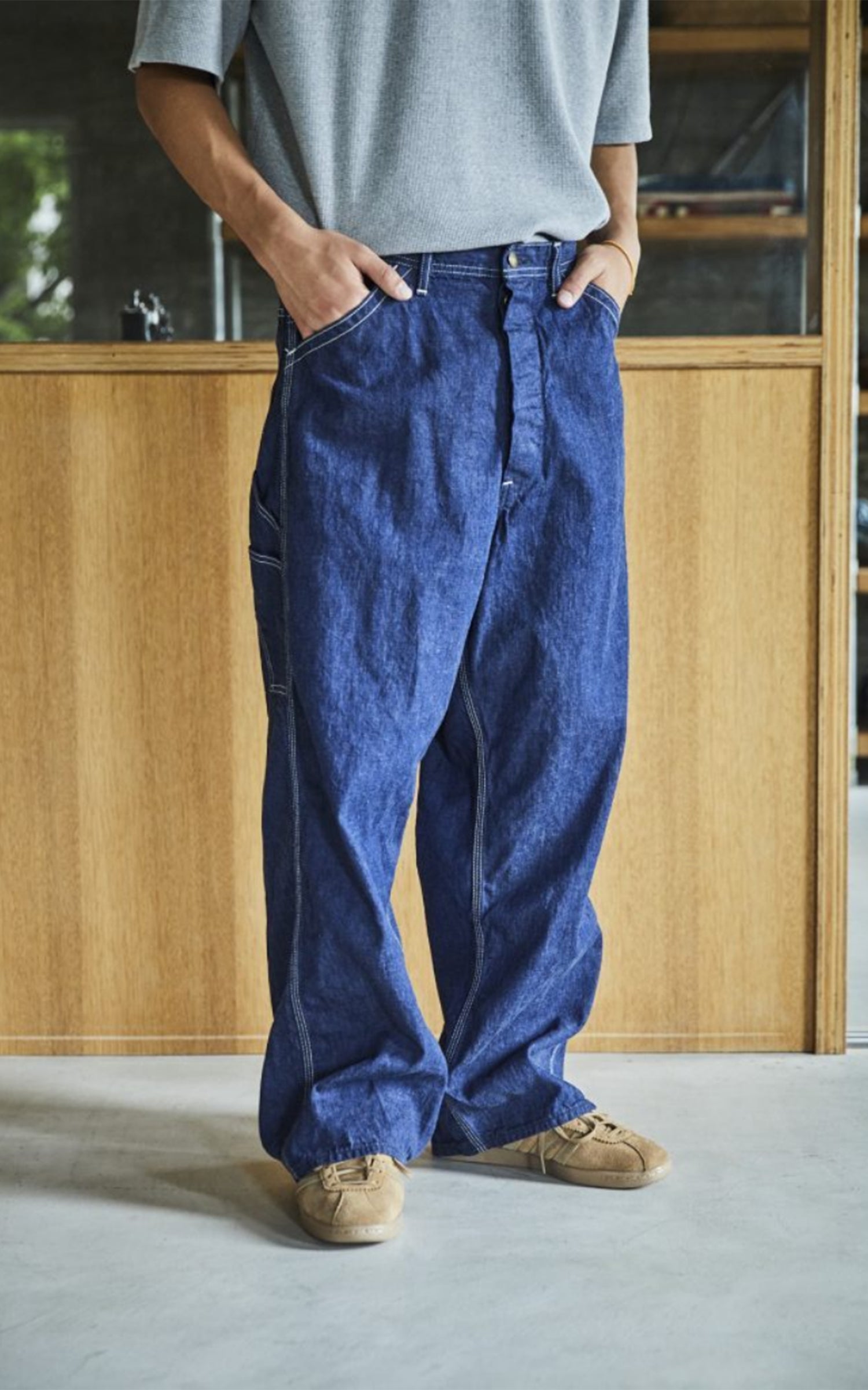 OrSlow Wide Fit 30's Painter Pants Denim One Wash